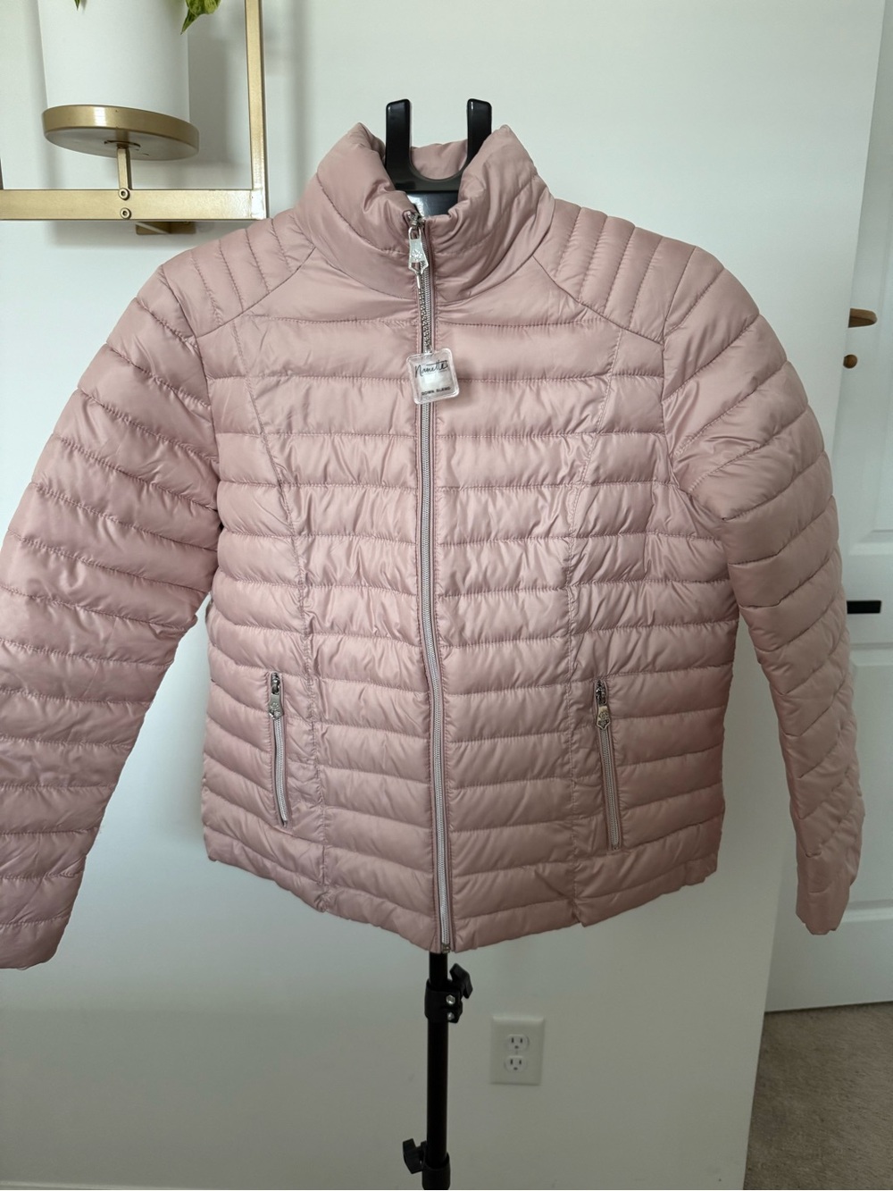Light Pink Quilted Puffer Jacket